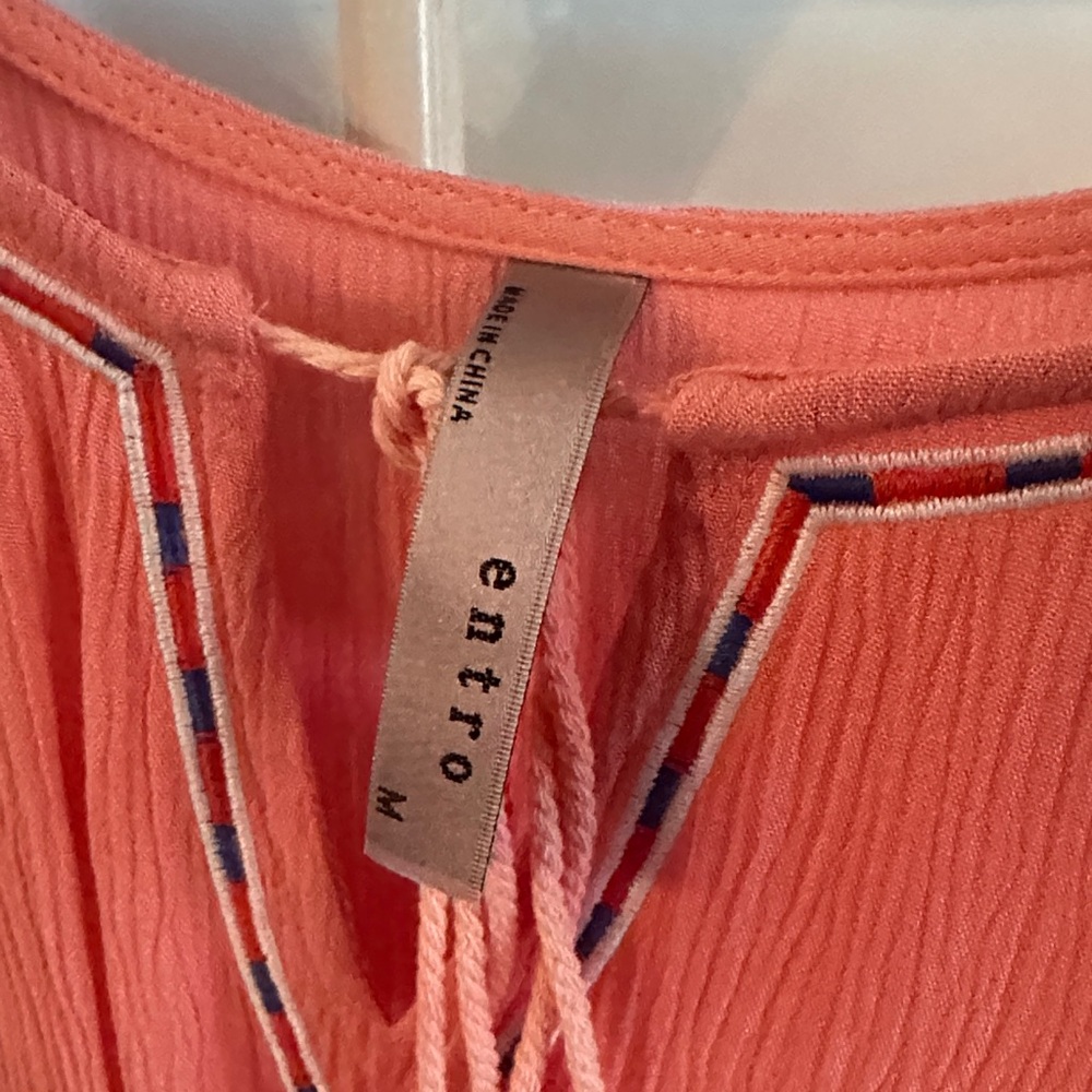 Entro Coral dress with Embroidered Accents - Picture 2 of 4